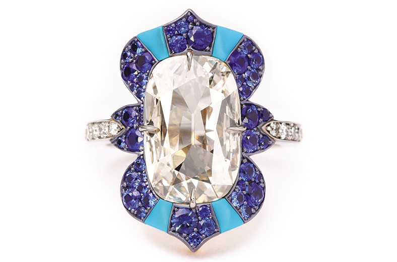 David-Michael-Jewels-antique-diamond-with-sapphire-and-turquoise-made-in-platinum-and-18ct-4